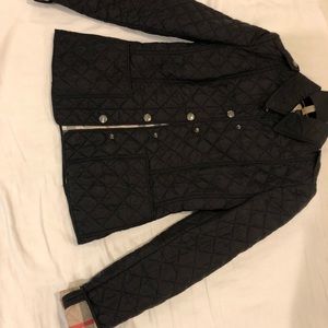 Burberry black quilted jacket size XS